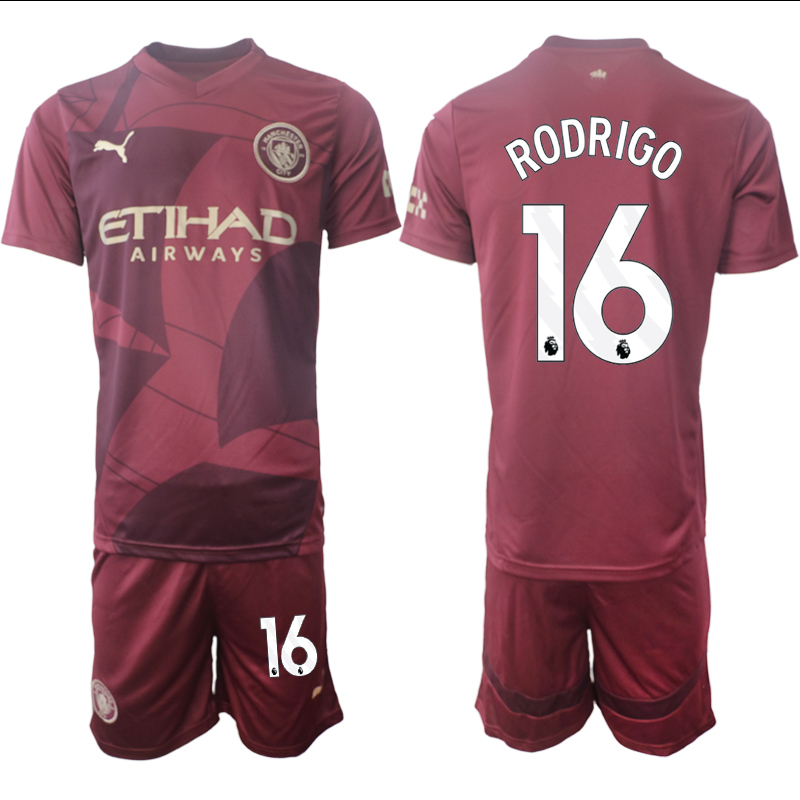 Men 2024-2025 Club Manchester City away red #16 Soccer Jersey